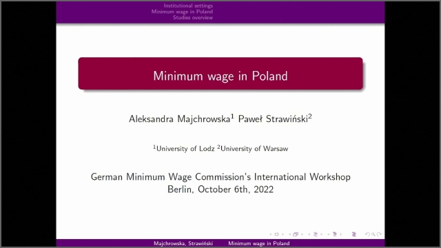 Minimum wage in Poland,  Aleksandra Majchrowska, University of Lodz, and Paweł Strawinski, University of Warsaw