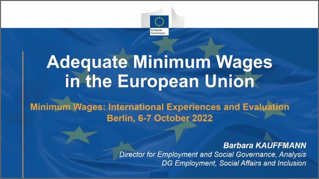 Adequate Minimum Wages in the European Union,  Barbara Kauffmann, European Commission